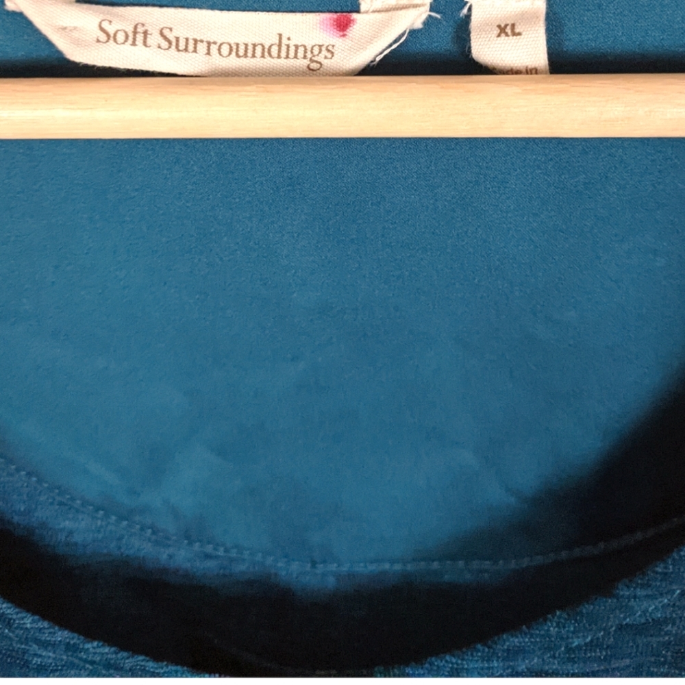 Soft Surroundings Teal Button-Down Women's Top - Picture 6 of 7